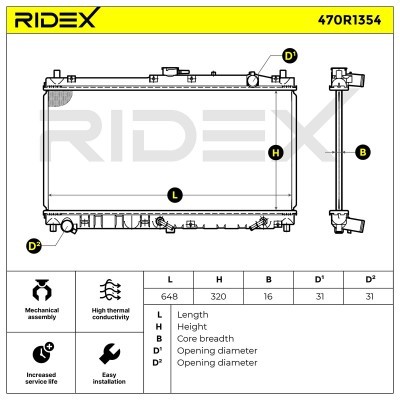Kühler, Motorkühlung RIDEX 470R1354 470R1354 - foto 4