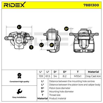 Bremssattel RIDEX 78B1300 78B1300 - foto 6