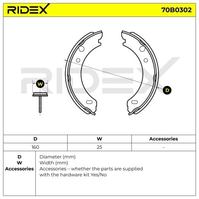 Bremsbeläge Satz RIDEX 70B0302 70B0302 - foto 5