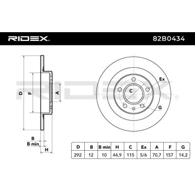 Bremsscheibe RIDEX 82B0434 82B0434 - foto 7