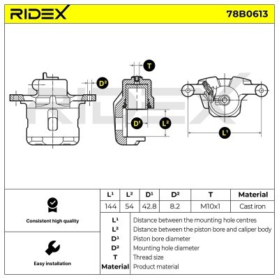 Bremssattel RIDEX 78B0613 78B0613 - foto 6