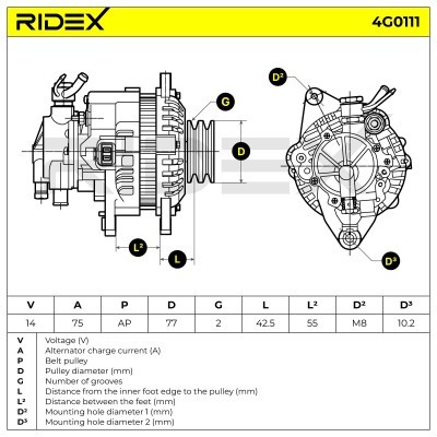 Generator RIDEX 4G0111 4G0111 - foto 7