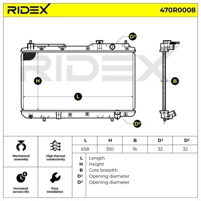 Kühler, Motorkühlung RIDEX 470R0008 470R0008 - foto 5