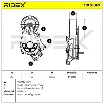 Spannarm Keilrippenriemen RIDEX 310T0067 310T0067 - foto 6