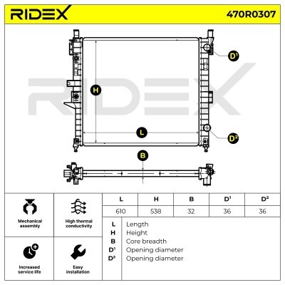 Kühler, Motorkühlung RIDEX 470R0307 470R0307 - foto 7