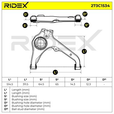 Querlenker RIDEX 273C1534 273C1534 - foto 7