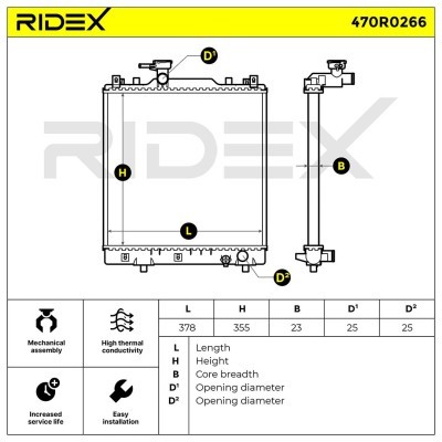 Kühler, Motorkühlung RIDEX 470R0266 470R0266 - foto 6