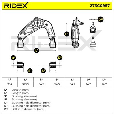 Querlenker RIDEX 273C0957 273C0957 - foto 8