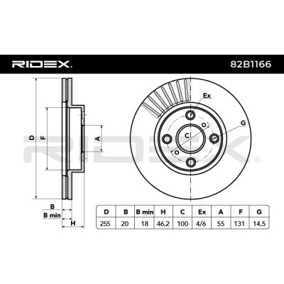 Bremsscheibe RIDEX 82B1166 82B1166 - foto 3
