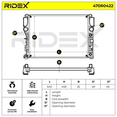 Kühler, Motorkühlung RIDEX 470R0422 470R0422 - foto 5