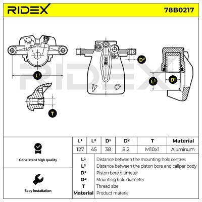 Bremssattel RIDEX 78B0217 78B0217 - foto 6