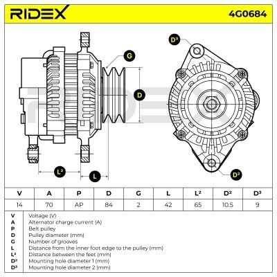 Generator RIDEX 4G0684 4G0684 - foto 5