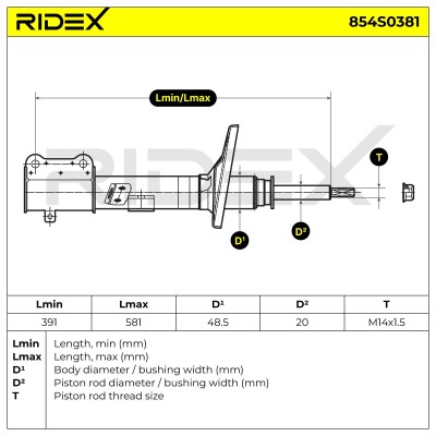 Stoßdämpfer RIDEX 854S0381 854S0381 - foto 5