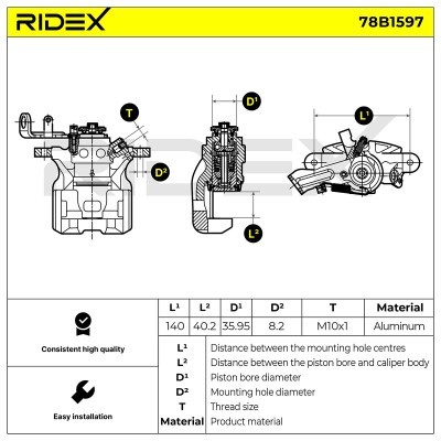 Bremssattel RIDEX 78B1597 78B1597 - foto 6