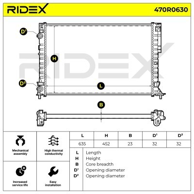 Kühler, Motorkühlung RIDEX 470R0630 470R0630 - foto 5