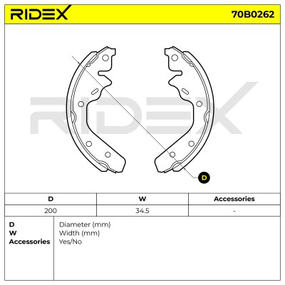 Bremsbeläge Satz RIDEX 70B0262 70B0262 - foto 6