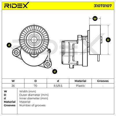 Spannarm Keilrippenriemen RIDEX 310T0107 310T0107 - foto 6