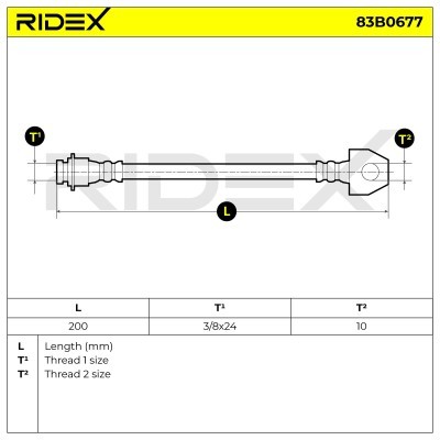 Bremsschlauch RIDEX 83B0677 83B0677 - foto 5
