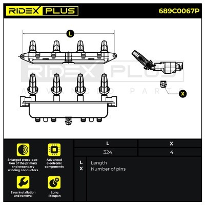 Zündspule RIDEX 689C0067P 689C0067P - foto 3