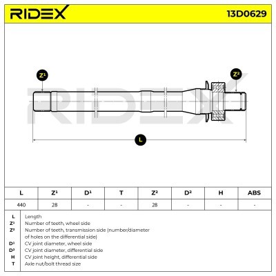 Antriebswelle RIDEX 13D0629 13D0629 - foto 7