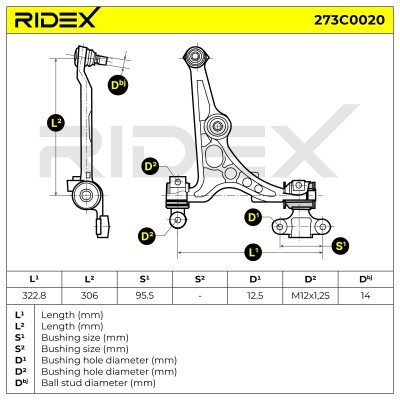 Querlenker RIDEX 273C0020 273C0020 - foto 7