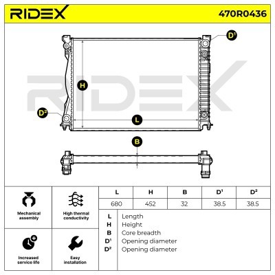 Kühler, Motorkühlung RIDEX 470R0436 470R0436 - foto 5
