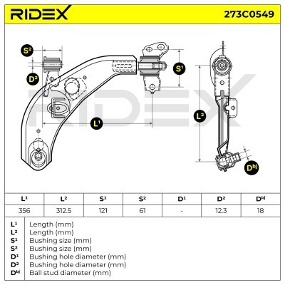 Querlenker RIDEX 273C0549 273C0549 - foto 6