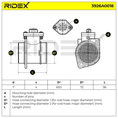 Luftmassenmesser RIDEX 3926A0018 3926A0018 - foto 6