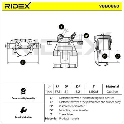 Bremssattel RIDEX 78B0860 78B0860 - foto 5