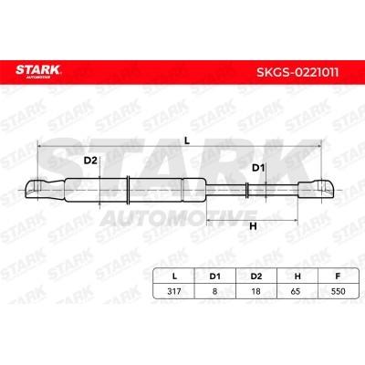 Gasfeder, Koffer-/Laderaum Stark SKGS-0221011 SKGS-0221011 - foto 6