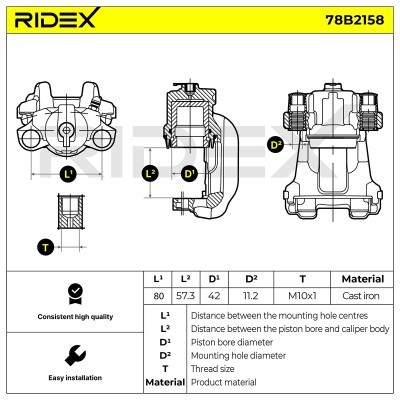 Bremssattel RIDEX 78B2158 78B2158 - foto 6