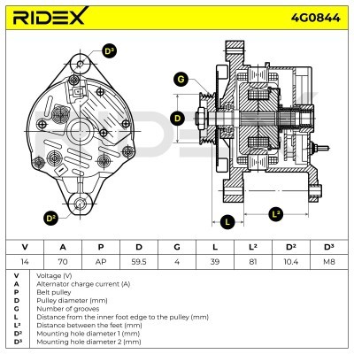 Generator RIDEX 4G0844 4G0844 - foto 6