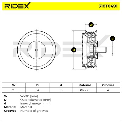 Spannarm Keilrippenriemen RIDEX 310T0491 310T0491 - foto 5