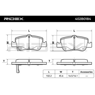 Bremsbeläge Satz RIDEX 402B0184 402B0184 - foto 3