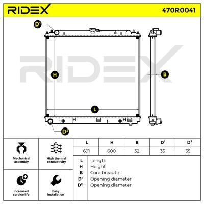 Kühler, Motorkühlung RIDEX 470R0041 470R0041 - foto 4