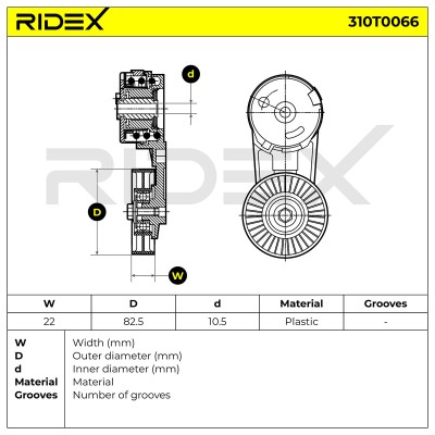 Spannarm Keilrippenriemen RIDEX 310T0066 310T0066 - foto 6