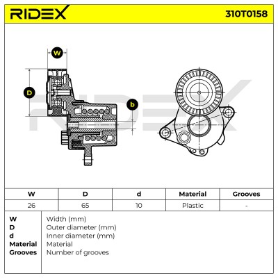 Spannarm Keilrippenriemen RIDEX 310T0158 310T0158 - foto 6