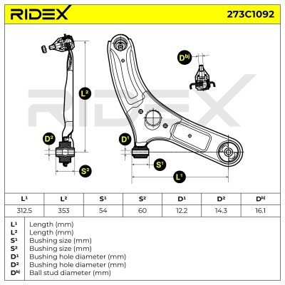 Querlenker RIDEX 273C1092 273C1092 - foto 7