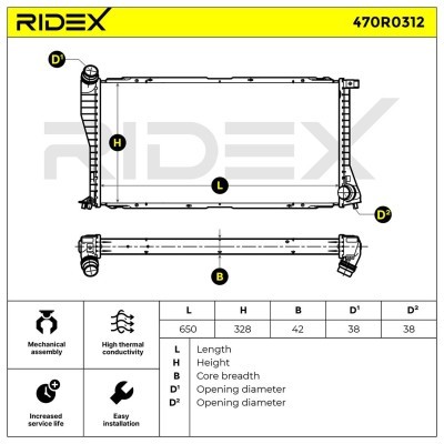 Kühler, Motorkühlung RIDEX 470R0312 470R0312 - foto 5