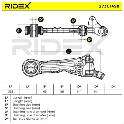 Querlenker RIDEX 273C1498 273C1498 - foto 7