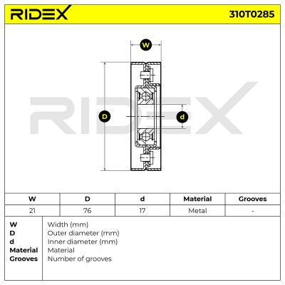 Spannarm Keilrippenriemen RIDEX 310T0285 310T0285 - foto 9
