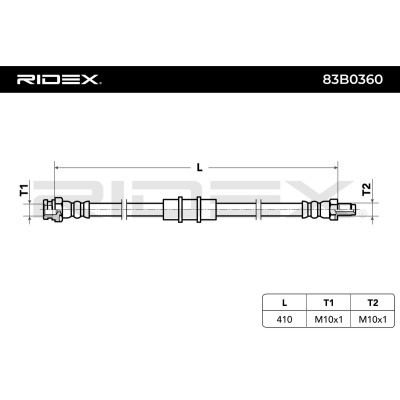 Bremsschlauch RIDEX 83B0360 83B0360 - foto 4