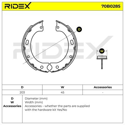 Bremsbeläge Satz RIDEX 70B0285 70B0285 - foto 4
