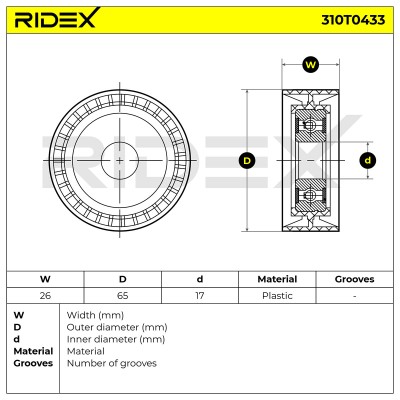 Spannarm Keilrippenriemen RIDEX 310T0433 310T0433 - foto 6