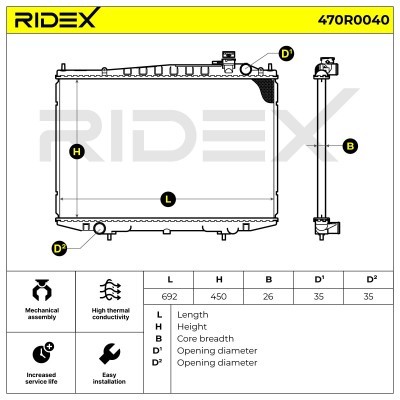 Kühler, Motorkühlung RIDEX 470R0040 470R0040 - foto 6
