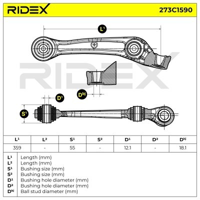 Querlenker RIDEX 273C1590 273C1590 - foto 5