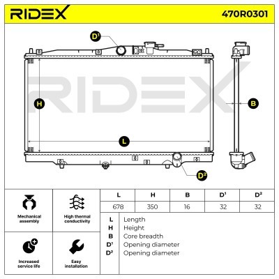 Kühler, Motorkühlung RIDEX 470R0301 470R0301 - foto 2