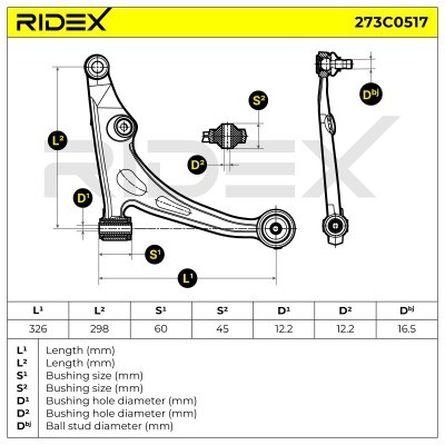 Querlenker RIDEX 273C0517 273C0517 - foto 7