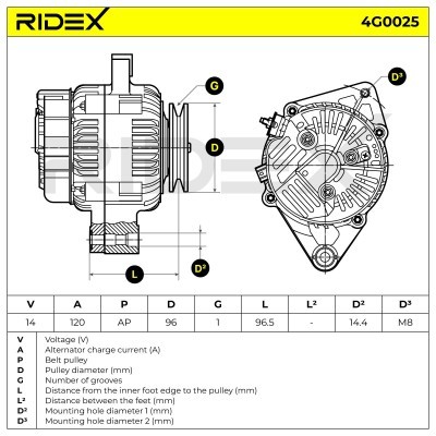 Generator RIDEX 4G0025 4G0025 - foto 6