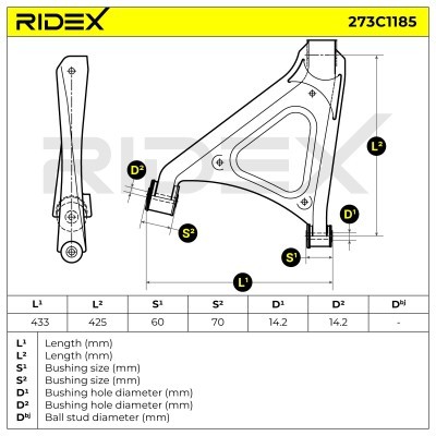 Querlenker RIDEX 273C1185 273C1185 - foto 9